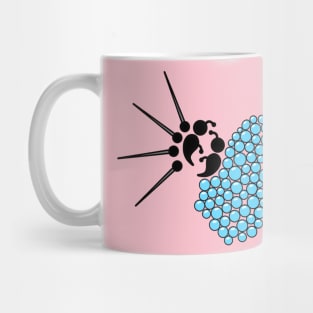 Bubbles and Pin Semicolon Butterfly Mug